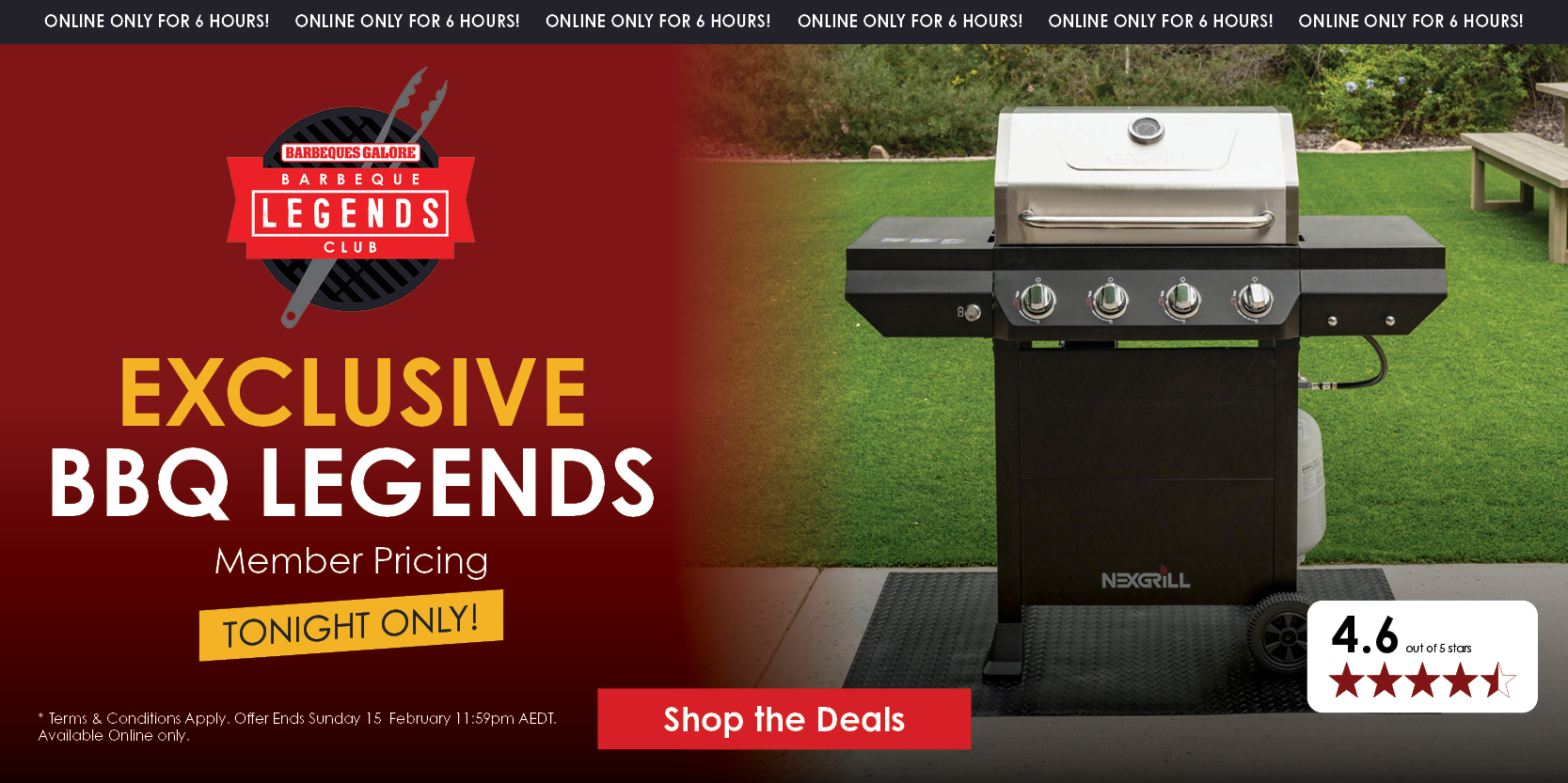Exclusive BBQ Legends Member Pricing | Tonight Only | Shop Now